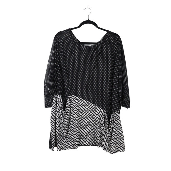 Alembika AB4 Tunic Lagenlook‎ Oversized Pockets Mixed Media Sz S/M EUC Layered - Picture 1 of 9
